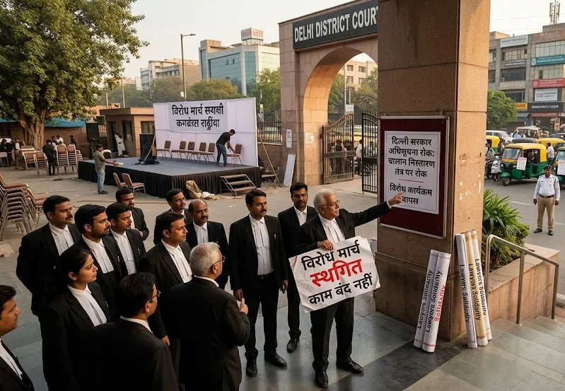 Delhi Traffic Challan, Traffic Challan Mechanism, Delhi Bar Associations, Challan Disposal, Delhi Lawyers Protest